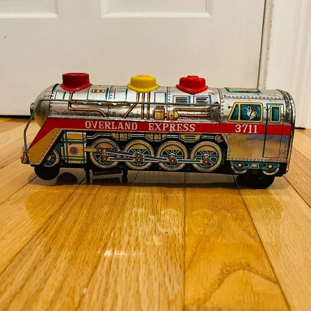 Masudaya Tin locomotive OVERLAND EXPRESS vintage rare toy Made in Japan - Picture 5 of 15
